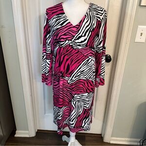 Jude Connally Pink and Black Long Sleeve Dress